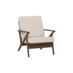მისაღების სავარძელი Hinlim ASTON მალაიზიური მუხა მუხისფერი, თეთრი დასაჯდომით