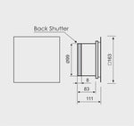 Bathroom extractor fan MMP with backdraft shutter 169m³-h 19W