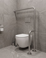 Bathroom handrail for the disabled Nofer 90 degrees left brushed