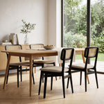 Kitchen chair Hinlim ARLO Malaysian oak black, with beige seat