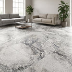Floor and wall tile Dune white with blue stripes glossy