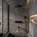 Built-in shower system Empolo with mixer,shower head,hand shower and nozzle black matte