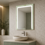 Jade სარკე DOLCE ოთხკუთხედი LED სენსორით 60*70სმ JA24016-60B-Mirror — რეალურ ინტერიერში — SKU JA24016-60B-Mirror
