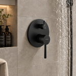 Built-in shower mixer Empolo with inner part with switch round stable black