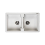 სამზარეულოს ნიჟარა Reginiox AMSTERDAM 20 გრანიტი ორმაგი Pure White 86*50*20სმ — კატალოგის ფოტო — SKU R30998