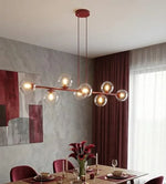 Emibig MAGNUS LED Chandelier, 10W, Burgundy, Clear Glass Shades, 100 × 14 cm 1645/8