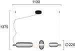 Chandelier Viokef MARGOT LED 28W 3000K Black and Gold 113*137.5cm 4311600