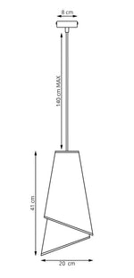 Emibig MODA LED Chandelier, 15W, White and Gold, 140 × 20 cm 1618/1