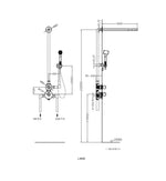 Gunon Shower system Thermostatic Plunger Round shower head and hand shower Gan metal L-8345HB