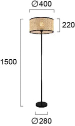 Торшер Viokef GHEISA 40Вт, НАТУРАЛЬНЫЙ ЧЕРНЫЙ, 40*150см, 4285700