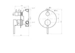 Built-in shower mixer Empolo with inner part with switch round stable black M839 3700CB