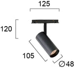 ტექნიკური განათება წერტილოვანი Viokef MAGNETIC LED განათ.დონის კონტრ 13ვატი 3000K შავი დიამ.4.8სმ 4244000