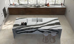 Large tile Infinity Panda White Luc glossy without mesh 160cm*320cm*6cm sq.m MB18-LUC