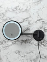 Nofer Зеркало для ванной с LED подсветкой, трехкратным увеличением, матовое черное 08006.N