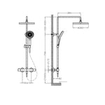 Gunon Shower system Thermostatic Round shower head and hand shower Gan metal L-8545