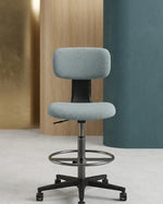 Office chair Theer Blue Plastic black frame Height adjustable Footrest KP23