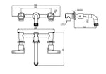 Basin mixer built-in Empolo black matte with rose-gold details | M89 1702