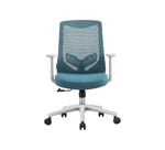 Office chair Lvban Blue White plastic frame High backrest with mesh WY-03