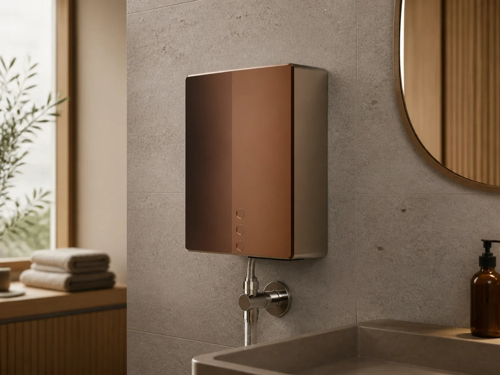 Nofer Hand Dryer BIGFLOW EVO Wall Mount PVD Bronze Sensor 01481.CU