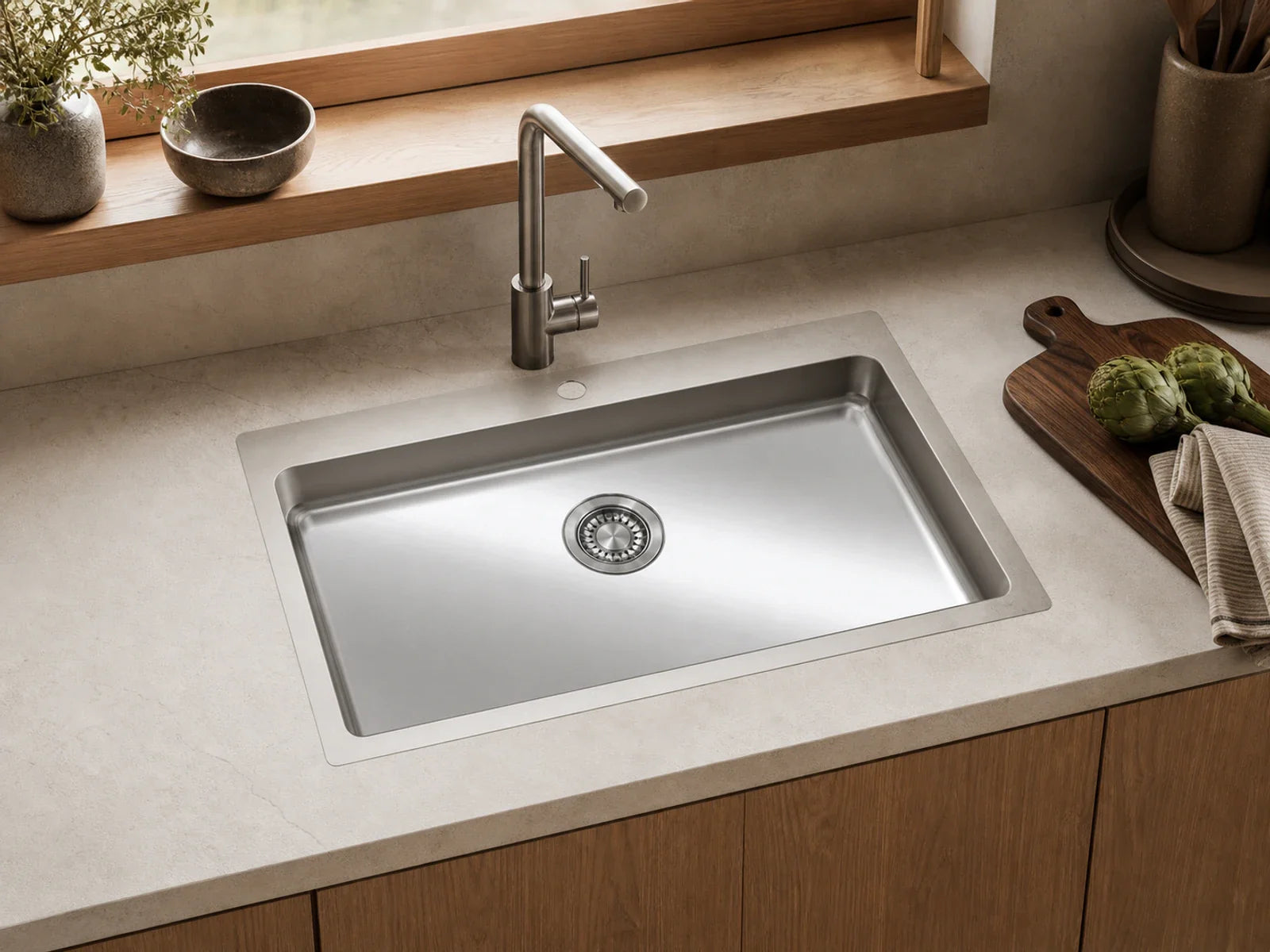 Kitchen sink Ukinox Micro Stainless steel 83.8*55cm undermount ME838.559.12K