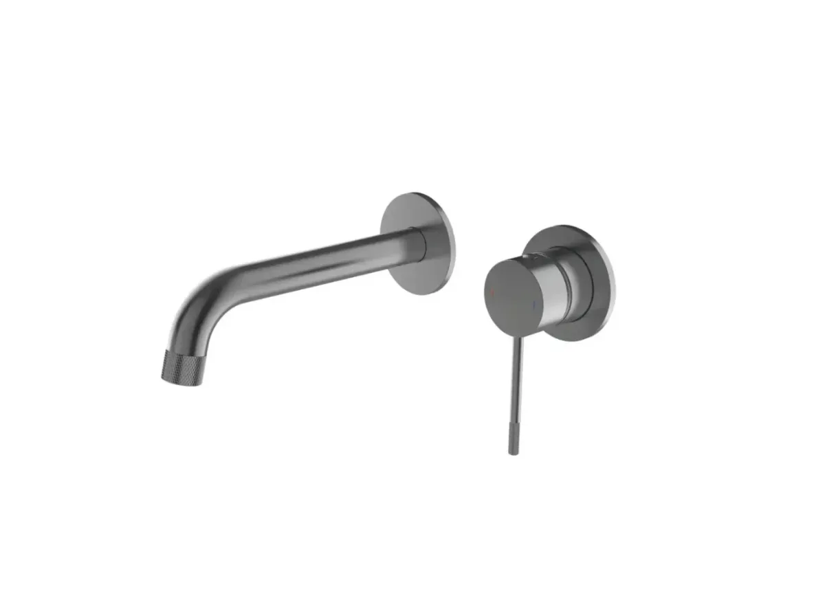 Gunon Built-in Basin Mixer, 2-Hole, for Countertop Installation, Gun Metal, Concealed Part Included, L-4392