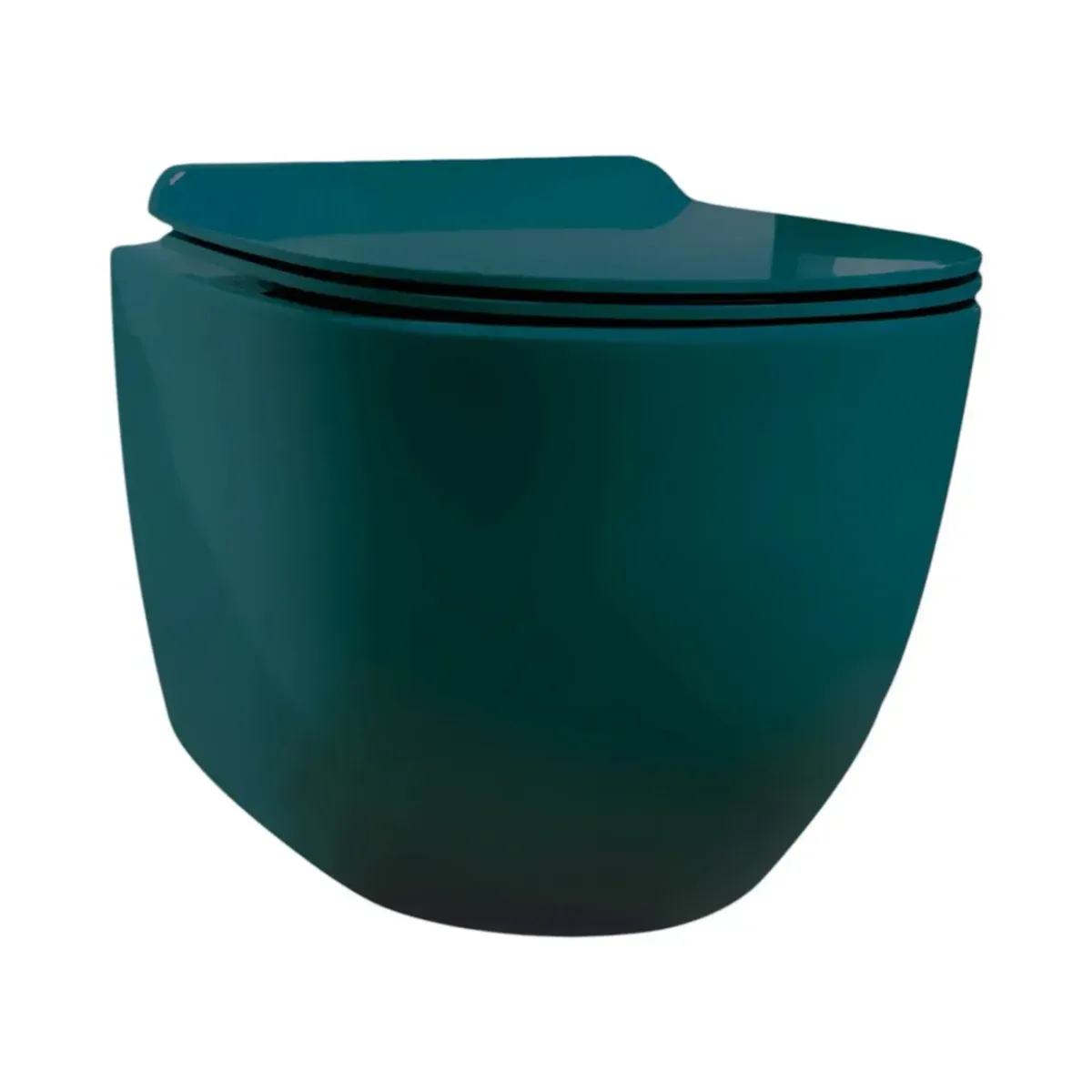 Simas Vignoni Wall-Hung Toilet Menta with Installation Kit and Soft-Close Seat Glossy 56 cm VI18&F85||MEN