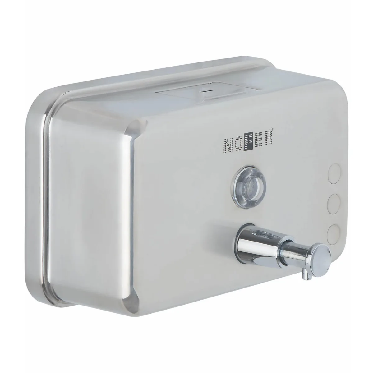 Nofer Soap Dispenser, Silver, Matte Stainless Steel, 12 × 20 × 12.3 cm