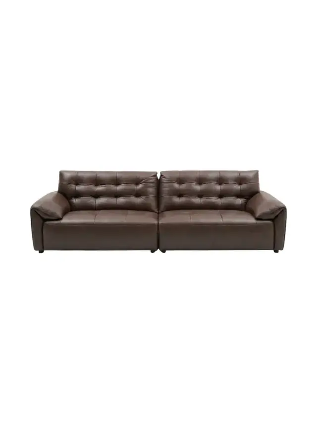 Living room sofa Kimhome dark brown leather 288*100*86cm LS-P3031