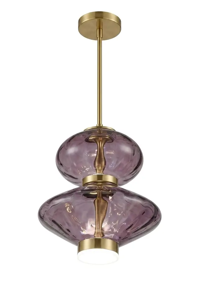 Chandelier Juncan Purple Glass Metal 3000K D20*H35cm MD2409-AB