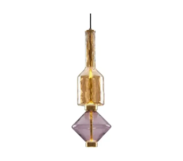 Chandelier Juncan Purple Yellow Glass Metal 3000K D19*H58cm MD2409-BC
