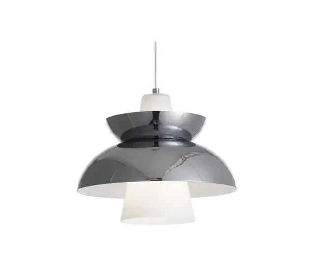Chandelier Juncan Silver Metal Glass E27 30*H25cm D8284-SILVER
