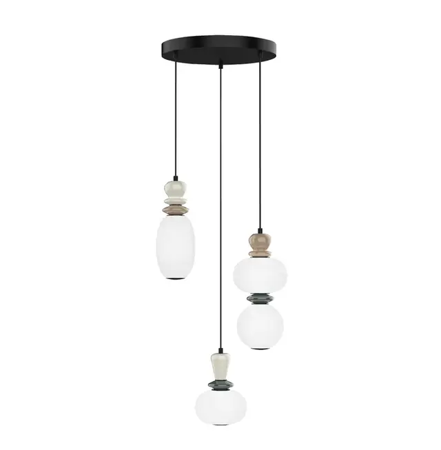 Chandelier Viokef GEMMA 19Watt Opal Brown Grey Black 38*163cm 4331000