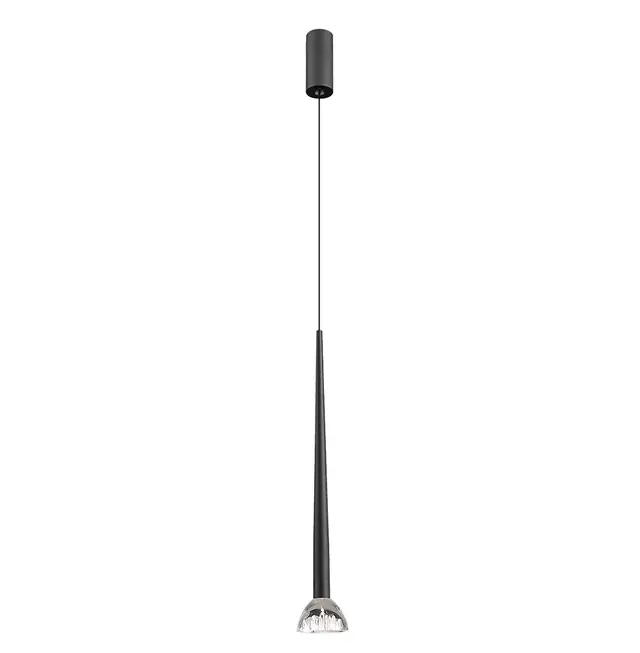 Chandelier Viokef RINA 8watt black and transparent 7*173cm 4325200