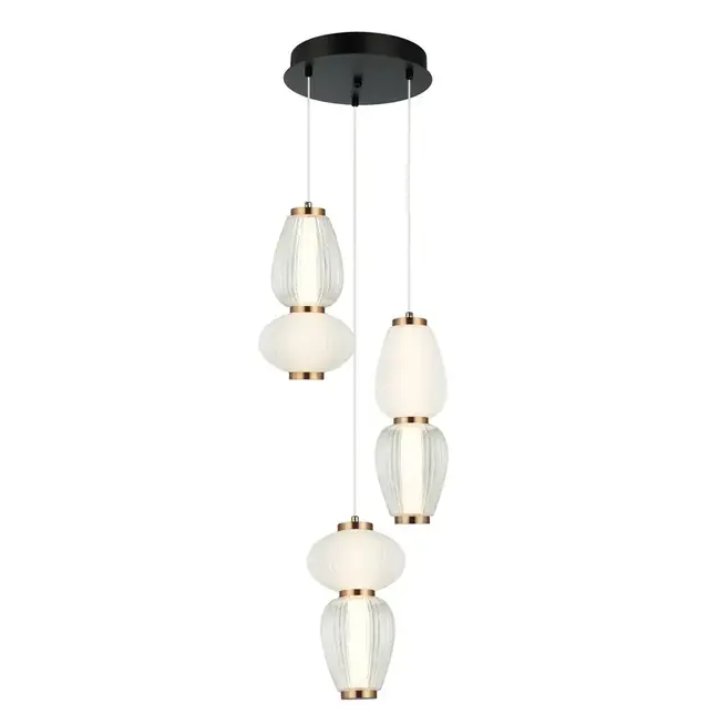 Chandelier Viokef SHINY 23 Watt WHITE CLEAR BRONZE BLACK 35*185cm 4304100