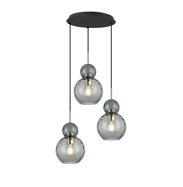 Chandelier Viokefi Firenze 40watt Smoke Gold Black 42*150cm 4294500