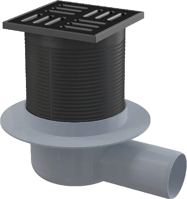 Трап Alcadrain, черный, сухой затвор 10*10 см | APV31BLACK