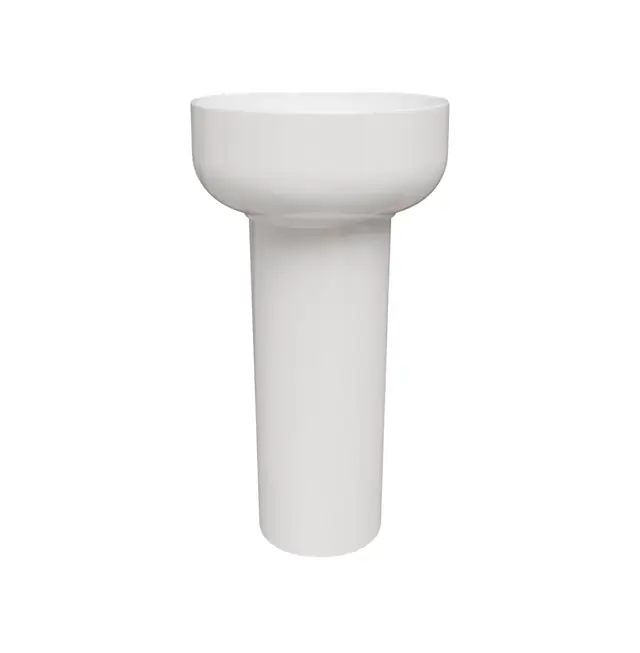 ხელსაბანი Simas Balloon White თასისებრი პრიალა სიფონის დამჭერით 45სმ BA01&PLCEBA||WHI