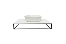Ceramic shelf Simas Foriu white with central hole matt bracket structure 100*51cm FO10&FOSS100||WHI