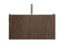 Jade Washbasin unit Wavy Vertical Design, Natural Dark Walnut, White Matt Washbasin120*38*54cm JA24015-80-Cabinet