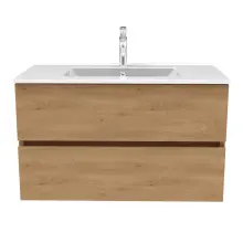 Nofer bathroom cabinet with washbasin vanity with two pull-out drawers wood color AN202.080.ART&EV.081.C