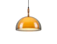 ჭაღი Juncan ყვითელი აკრილი ხის E27 D35*H26 cm MD1039