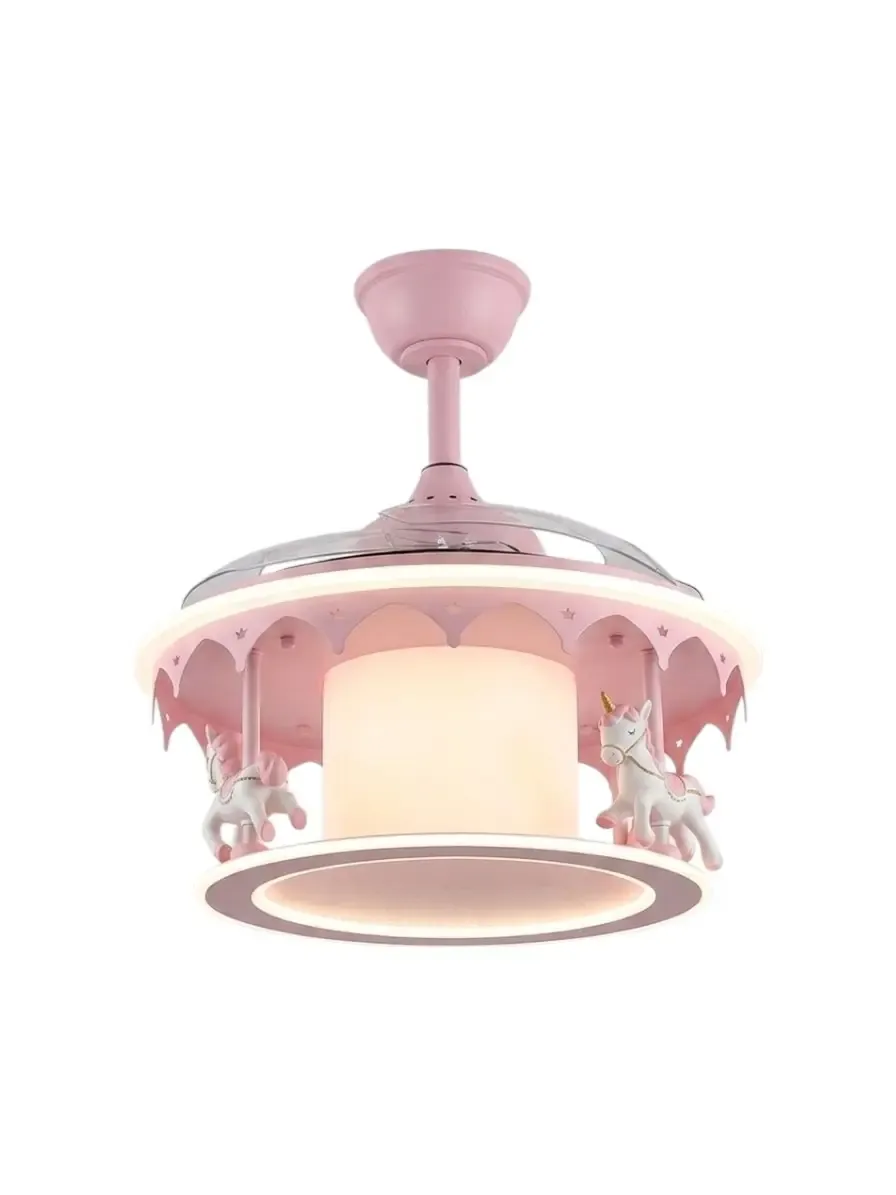 ჭაღი Kids Lighting ვარდისფერი კარუსელი პროპელერით 50*50*50სმ MD20736