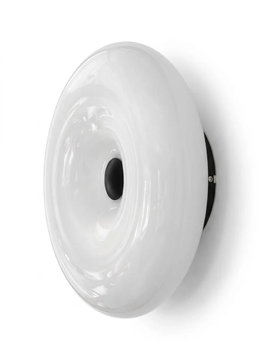 კედლის სანათი Juncan თეთრი მინა რკინა 7W D30cm B3763-თეთრი