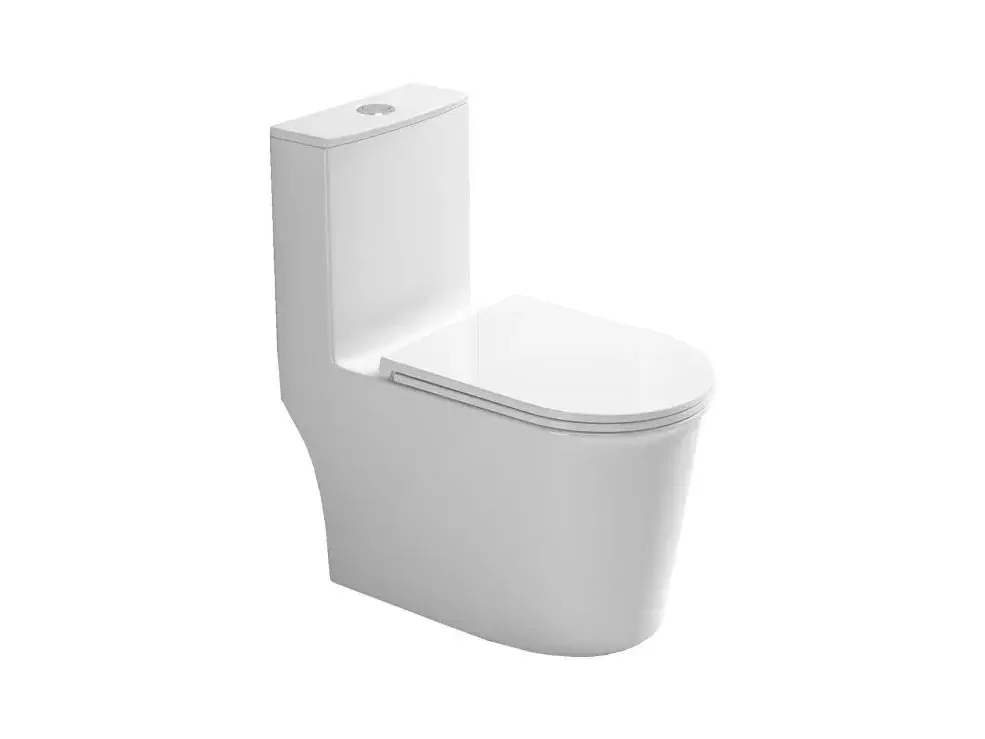 Унитаз напольный Empolo с фиксированным керамическим бачком WASHDOWN с лейкой P. Белый глянцевый 67*36,5*77см MET8622