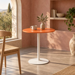 Table top/pedral/KIT/white/H500/diameter 30cm/thickness 12mm D_70L_TEE_4000 — რეალურ ინტერიერში — რეალისტური მასშტაბი და ზუსტი პროდუქტი