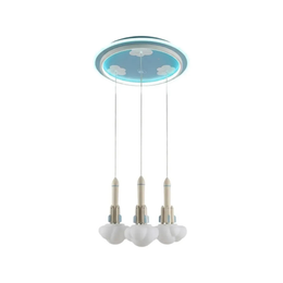 ჭაღი Kids Lighting ლურჯი სამი კოსმოსური რაკეტით 50*50*12სმ p-2613-3 — კატალოგის ხედი — განათება
