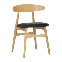 Himlin TELYN kitchen chair, Malaysian oak, wood color with black seat