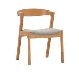 Kitchen chair Hinlim NAZO, Malaysian oak, light grey seat