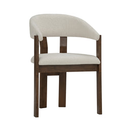 Kitchen chair Hinlim NINA Malaysian oak brown, with beige seat