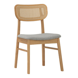 Hinlim KOTE kitchen chair, Malaysian oak, wood color with light gray seat